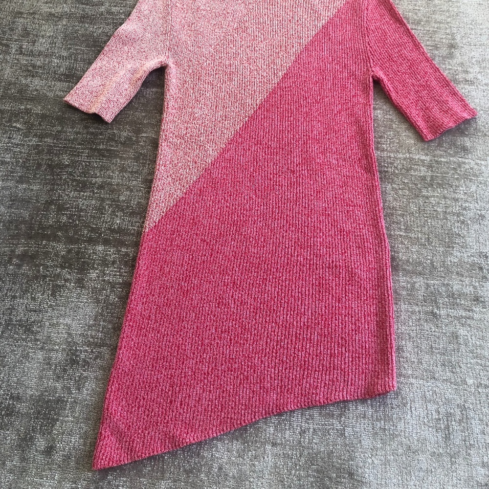 Celine Two-Tone Pink Rib Sweater - Picture 2 of 4